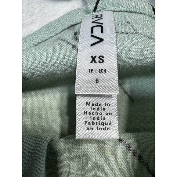 RVCA Whine Dress Jade Green Black Rose Print NWT SZ XS Minimalist Slip Dress - Picture 3 of 7